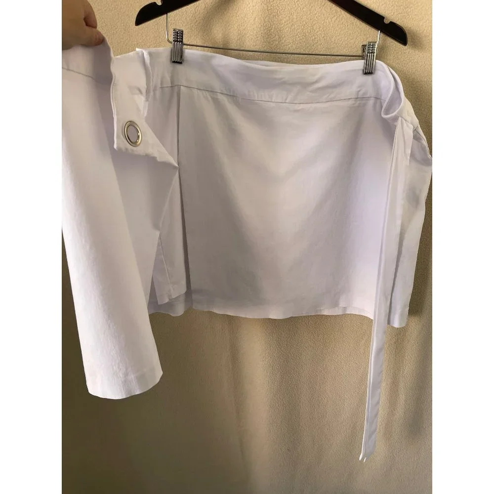 Zac & Rachel White Side Tie Wrap Around Skirt with Undershorts - 22W - Picture 10 of 12